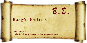 Buzgó Dominik névjegykártya